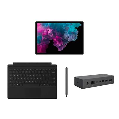 تبلت مایکروسافت مدل surface pro 6 ag به همراه کیبورد black type cover و قلم و داک
