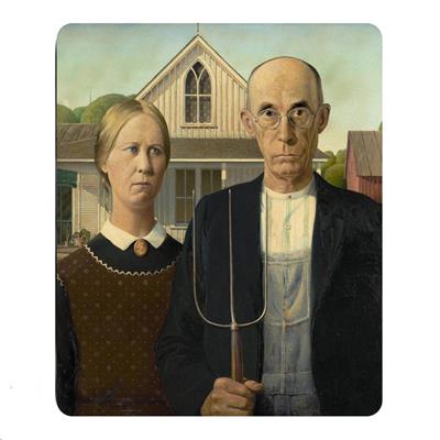 ماوس پد مدل g11 طرح نقاشی grant wood american gothic