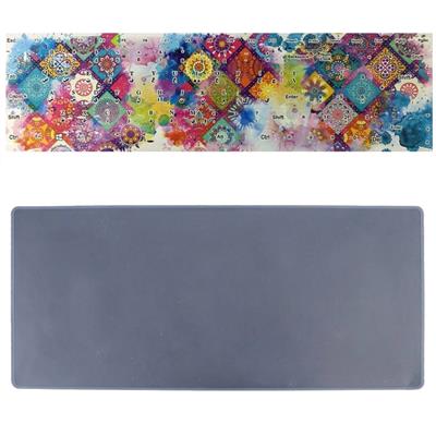 برچسب حروف فارسی کیبورد طرح آبرنگی سنتی به همراه محافظ کیبورد مناسب برای لپ تاپ 14 اینچ