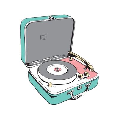 استیکر لپ تاپ طرح گرامافون کد 1652