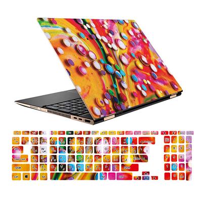 استیکر لپ تاپ طرح colors کد 11 مناسب برای لپ تاپ 156 اینچ به همراه بر چسب حروف فارسی کیبورد
