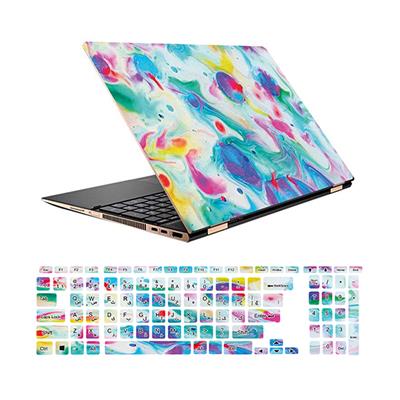 استیکر لپ تاپ طرح colors کد 04 مناسب برای لپ تاپ 156 اینچ به همراه بر چسب حروف فارسی کیبورد