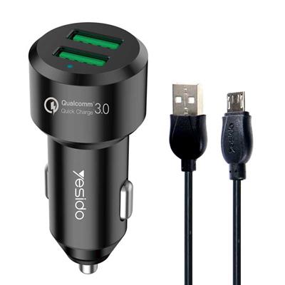 شارژر فندکی یسیدو مدل y26 به همراه کابل تبدیل microusb