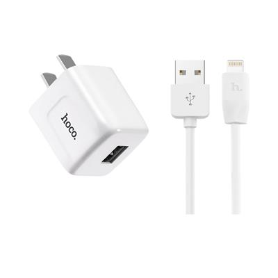 شارژر دیواری هوکو مدل c2 همراه با کابل لایتنینگ