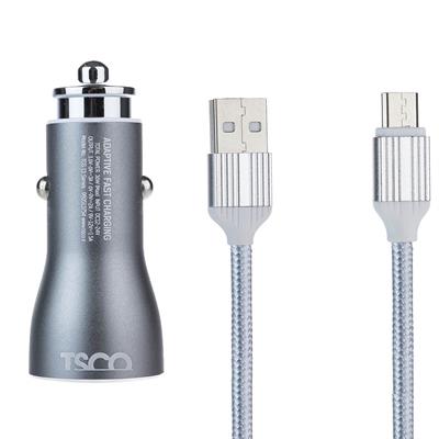 شارژر فندکی تسکو مدل tcg 13 به همراه کابل تبدیل usb به microusb