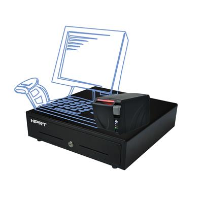 پرینتر حرارتی اچ پی آر تی مدل tp801 به همراه کشو پول اچ پی آر تی مدل mk 410