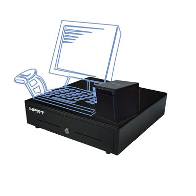 پرینتر حرارتی اچ پی آر تی مدل tp808 به همراه کشو پول hprt مدل mk410