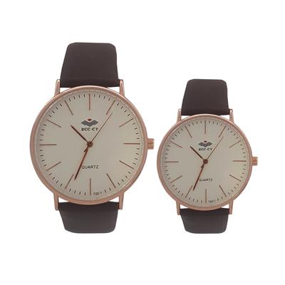 ست ساعت مچی عقربه ای زنانه و مردانه کد zcc gh