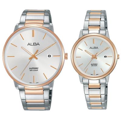 ست ساعت مچی عقربه ای زنانه و مردانه آلبا کد as9g60x1