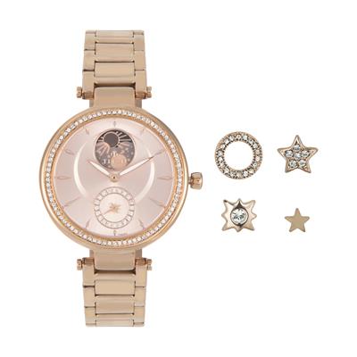 ست گوشواره و ساعت مچی عقربه ای زنانه تیتان مدل t95085wm01