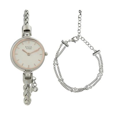 ست دستبند و ساعت مچی عقربه ای زنانه تیتان مدل t2584sm01
