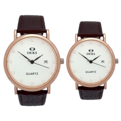ست ساعت مچی عقربه ای زنانه و مردانه اریکس مدل 8074g