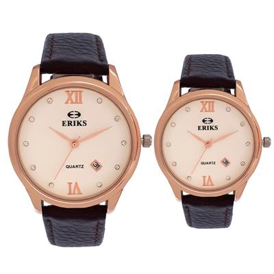 ست ساعت مچی عقربه ای زنانه و مردانه اریکس مدل 8071g