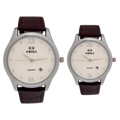 ست ساعت مچی عقربه ای زنانه و مردانه اریکس مدل 8070g