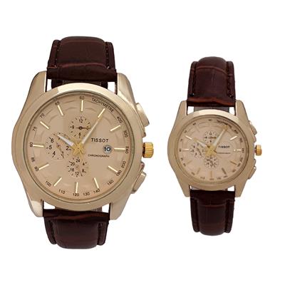 ست ساعت مچی عقربه ای زنانه و مردانه کد 6675