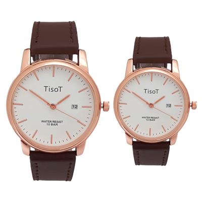 ست ساعت مچی عقربه ای زنانه و مردانه کد 6673