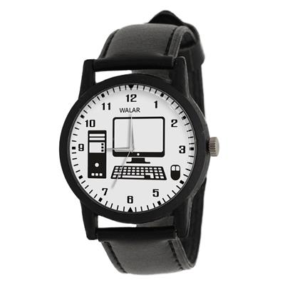 ساعت مچی عقربه ای والار طرح کامپیوتر کد lf2641