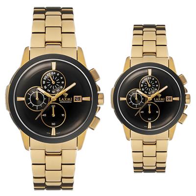 ست ساعت مچی عقربه ای زنانه و مردانه لاکسمی مدل 8502 12