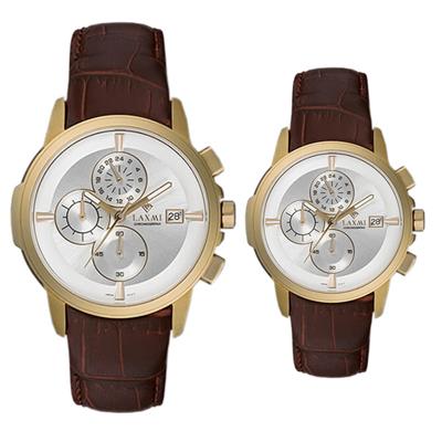 ست ساعت مچی عقربه ای زنانه و مردانه لاکسمی مدل 8502 4