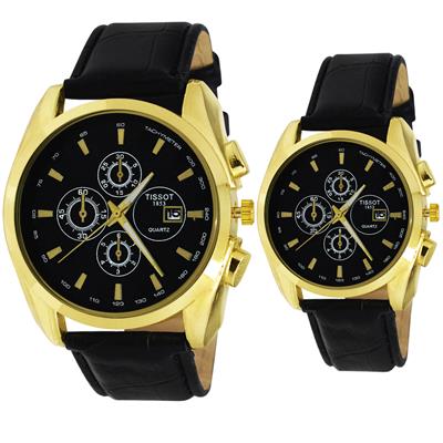 ست ساعت مچی عقربه ای زنانه و مردانه کد ts 02