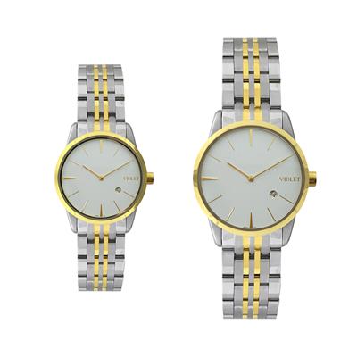 ست ساعت مچی عقربه ای زنانه و مردانه ویولت کد b0501g 2