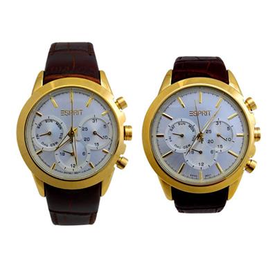 ست ساعت مچی عقربه ای زنانه و مردانه کد 809 808