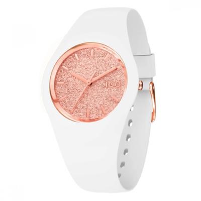 ساعت مچی عقربه ای زنانه آیس واچ مدل glitter white rose gold small 3h