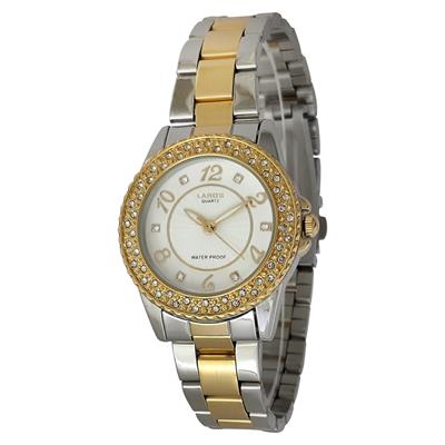 ساعت مچی عقربه ای زنانه لاروس مدل 0717 79800 به همراه دستمال مخصوص برند کلین واچ