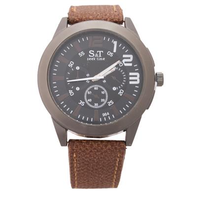 ساعت مچی عقربه ای اس اند تی مردانه طرح سه موتوره مدل 105