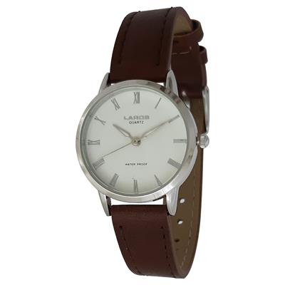 ساعت مچی عقربه ای زنانه لاروس مدل 0118 80208 s به همراه دستمال مخصوص برند کلین واچ