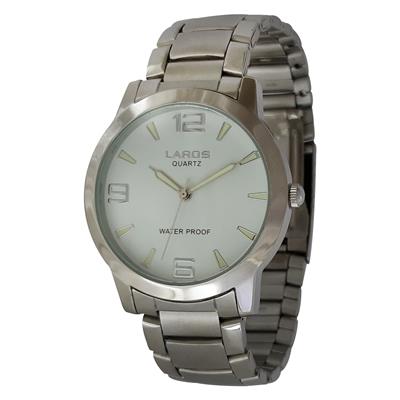 ساعت مچی عقربه ای مردانه لاروس مدل 1216 73863 به همراه دستمال مخصوص برند کلین واچ