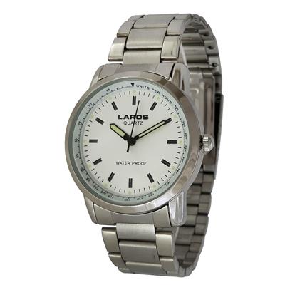 ساعت مچی عقربه ای مردانه لاروس مدل 1216 73483 به همراه دستمال مخصوص برند کلین واچ