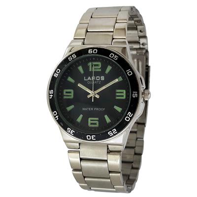 ساعت مچی عقربه ای مردانه لاروس مدل 812 73595 به همراه دستمال مخصوص برند کلین واچ