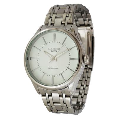 ساعت مچی عقربه ای مردانه لاروس مدل 0817 79877 به همراه دستمال مخصوص برند کلین واچ