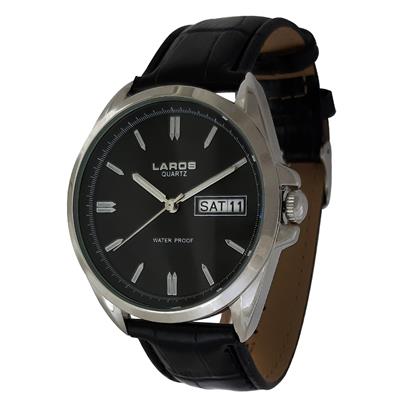 ساعت مچی عقربه ای مردانه لاروس مدل 0917 80089 42 s dd به همراه دستمال مخصوص برند کلین واچ