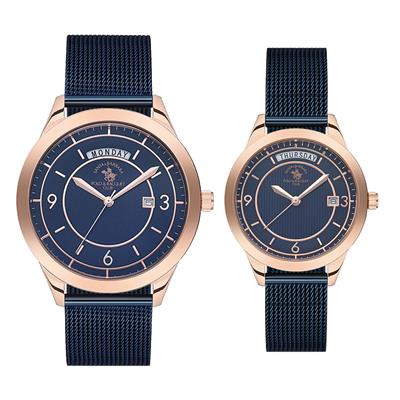 ست ساعت مچی عقربه ای مردانه و زنانه سانتا باربارا مدل sb611234