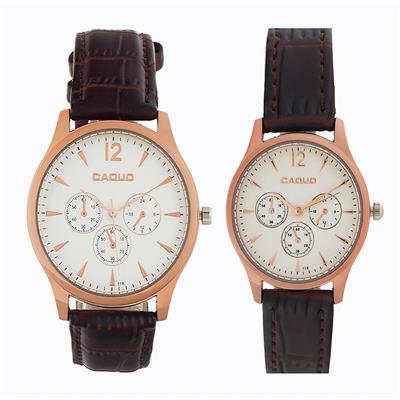 ست ساعت مچی عقربه ای مردانه و زنانه کاکیو مدل 718