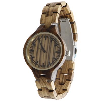 ساعت مچی چوبی عقربه ای زنانه کد bmk24
