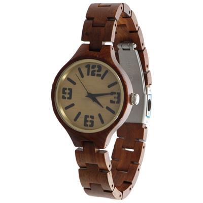 ساعت مچی چوبی عقربه ای زنانه کد bmk25