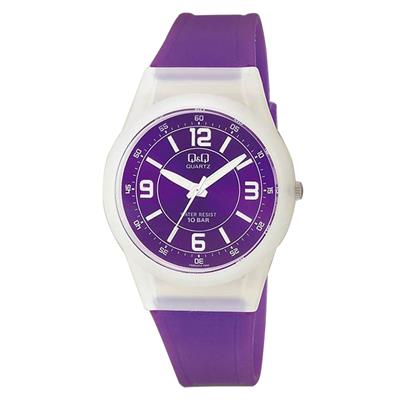 ساعت مچی عقربه ای کیو اند کیو مدل vq50j012y به همراه دستمال مخصوص برند کلین واچ