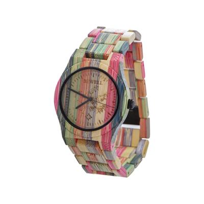 ساعت مچی چوبی عقربه ای مردانه زنانه bewell مدل bmk33