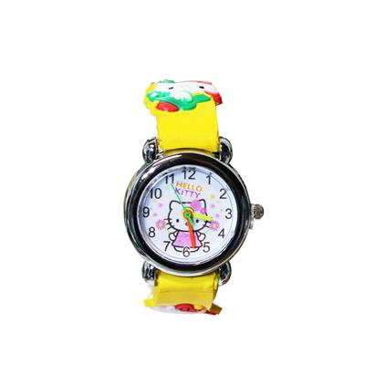 ساعت مچی عقربه ای بچگانه مدل kitty yellow 7823