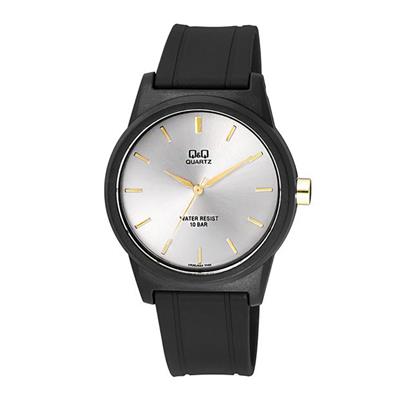 ساعت مچی عقربه ای مردانه کیو اند کیو مدلvr35j024y به همراه دستمال مخصوص برند کلین واچ