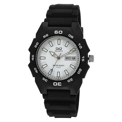 ساعت مچی عقربه ای مردانه کیو اند کیو مدلa170j002y به همراه دستمال مخصوص برند کلین واچ