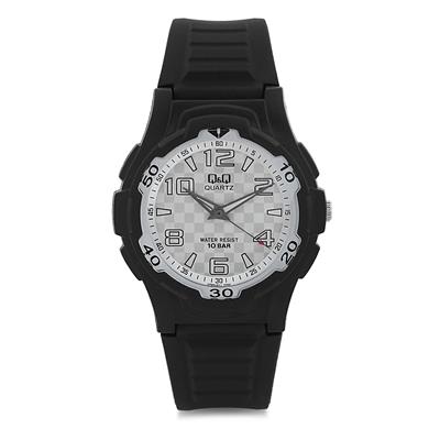 ساعت مچی عقربه ای مردانه کیو اند کیو مدل vp84j011y به همراه دستمال مخصوص برند کلین واچ