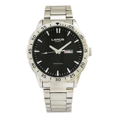 ساعت مچی عقربه ای مردانه لاروس مدل081 79943 dd به همراه دستمال مخصوص برند کلین واچ