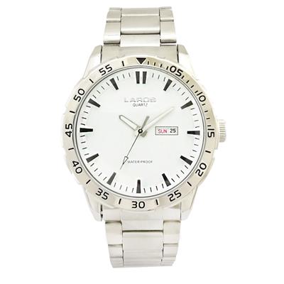 ساعت مچی عقربه ای مردانه لاروس مدل 0817 79943 dd به همراه دستمال مخصوص برند کلین واچ