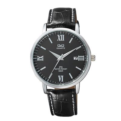 ساعت مچی عقربه ای مردانه کیو اند کیو مدل qz06j308y به همراه دستمال مخصوص برند کلین واچ