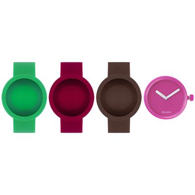 ساعت مچی عقربه ای زنانه او کلاک مدل tone on tone magenta