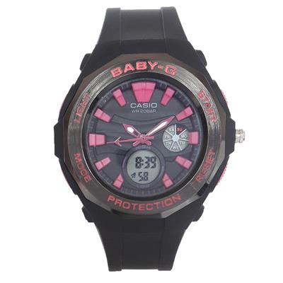 ساعت مچی دیجیتال زنانه مدل baby g sh 1122 me sor به همراه دستمال مخصوص نانو برند کلیر واچ